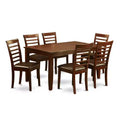 Dining Room Furniture Set 7 Piece Table & Chairs Eclectic Style Mahogany Finish