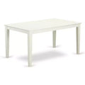 HomeStock 7-Piece Linen White Finish Solid Wood Top Dining Table with 6 Chairs