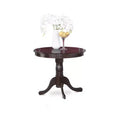 Kitchen Dining Table Set - Wooden Chairs - Cappuccino Finish Table - Linen Seat - Small Round Table