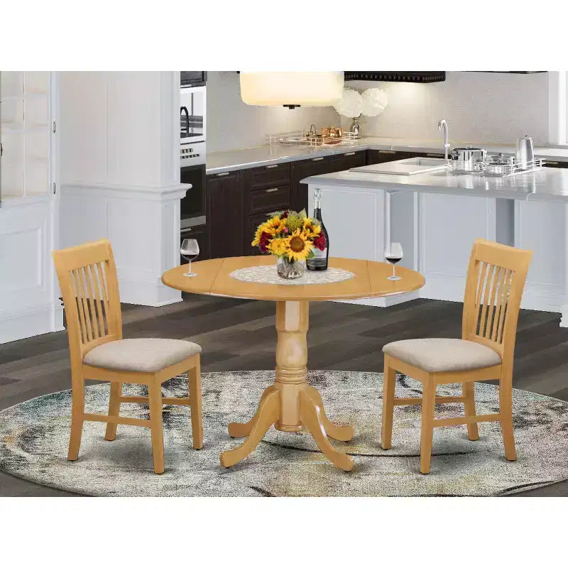 Ensemble table de cuisine ronde avec 2 chaises - Petite table et chaises de salle à manger