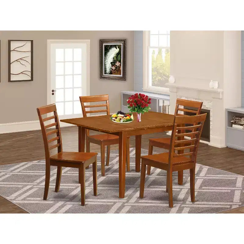 Ensemble de dînette classique - Petite table et chaises de salle à manger - Table de cuisine pour 4 - Design élégant