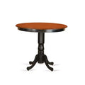 Counter Height Table Set - 3 Piece Kitchen Dining Set - 42 Inch Round Table & 2 Chairs - Black Cherry Finish