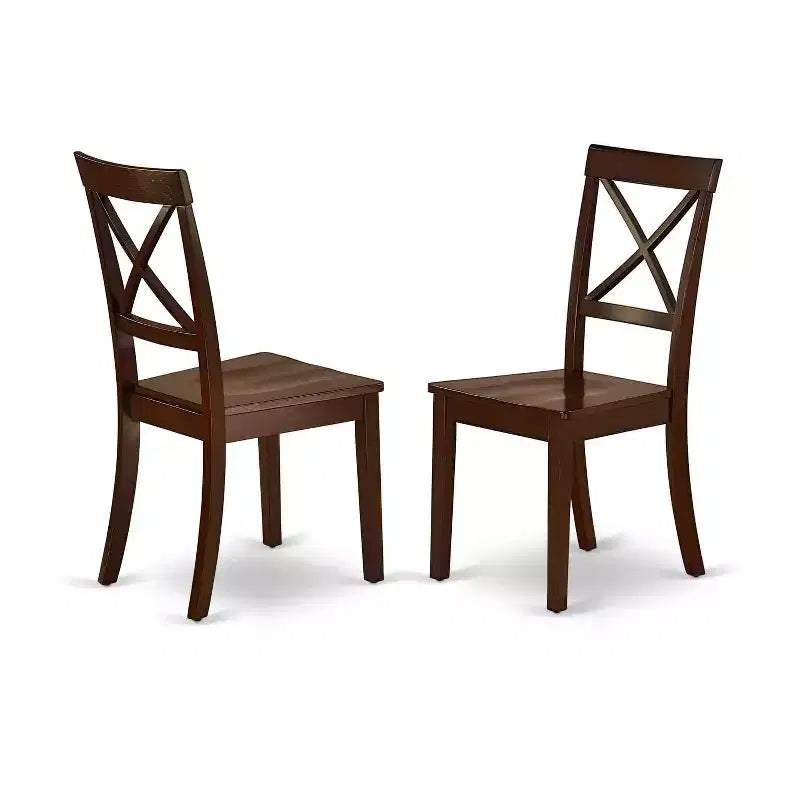 Ensemble de salle à manger victorien pour 4 personnes - Table ronde de 107 cm et 4 chaises - Meubles de salle à manger finition acajou