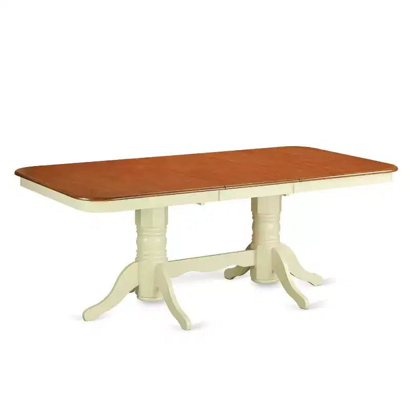 Ensemble de salle à manger Art Déco 7 pièces Table rectangulaire avec rallonge et 6 chaises - 152x198 cm