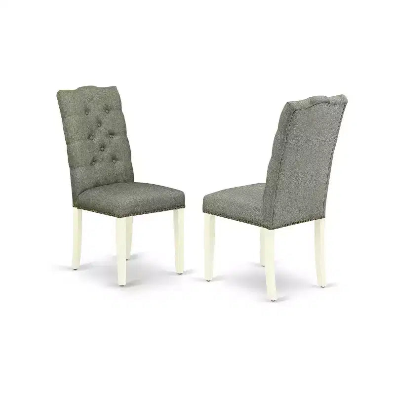 Ensemble de salle à manger vintage 3 pièces - Table de cuisine et 2 chaises Parsons - Fini blanc lin