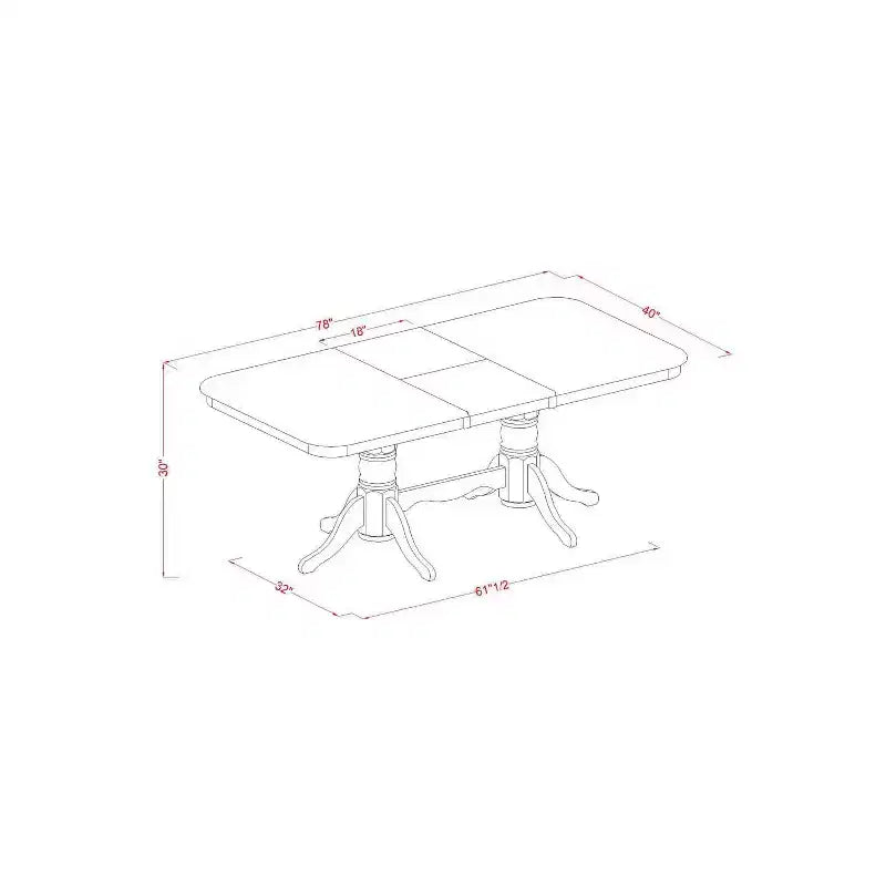 Ensemble de salle à manger Table et chaises en bois massif fabriquées à la main avec rallonge