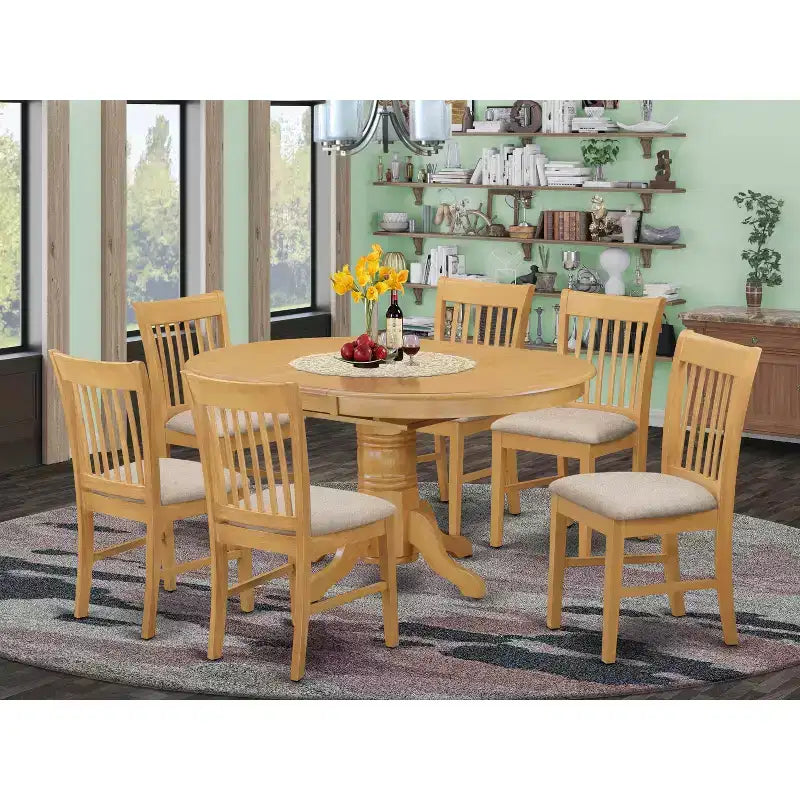 Salle à manger victorienne - Table et chaises de cuisine vintage - Ensemble de table en bois 7 pièces