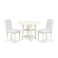 Modern Dining Set 3pc - Round Table & 2 Parsons Chairs - 42 Inch - City Chic Design