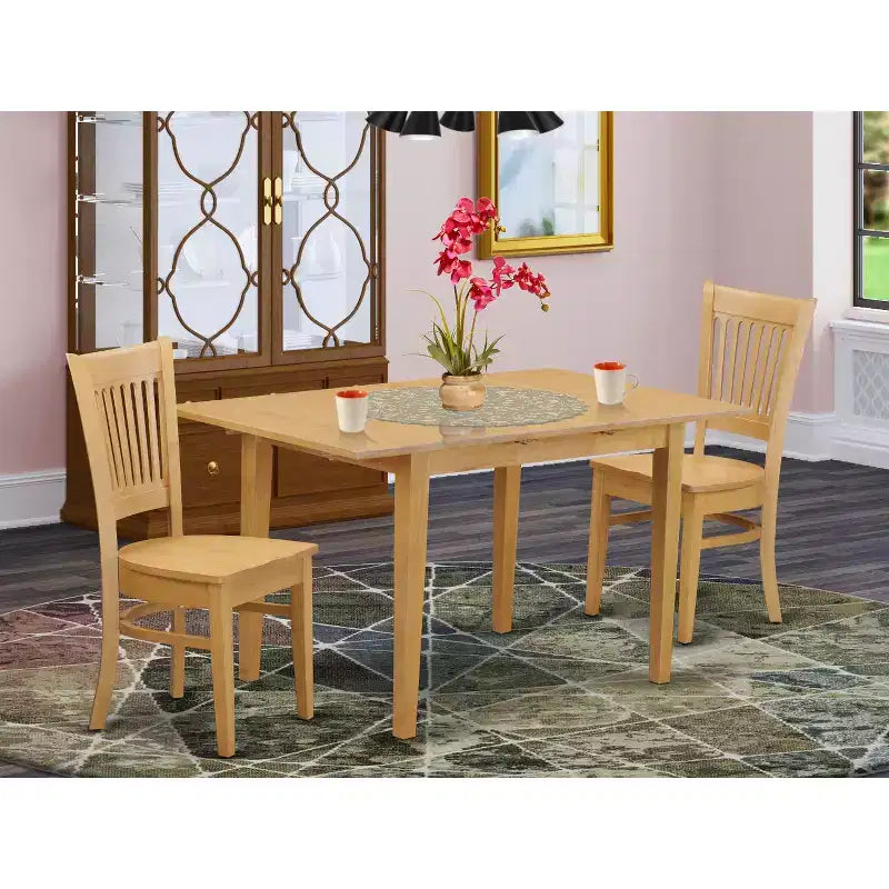 Ensemble de salle à manger style campagne française - Table et chaises 5 pièces pour cuisine ou coin repas