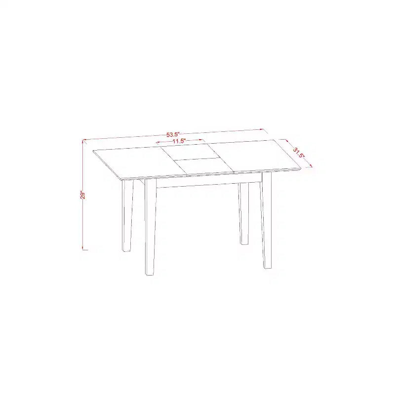 Ensemble de salle à manger style campagne française - Table et chaises 5 pièces pour cuisine ou coin repas