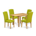 HomeStock 5-Pc Natural Oak Finish Solid Wood Top - Dining Room Set - Seats 4