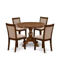 HomeStock 5-Piece Sand Blasted Black Finish Solid Wood Top Dining table with 4 Chairs