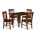 5-Piece Mahogany Finish Solid Wood Top - Dining Room Set - Seats 4