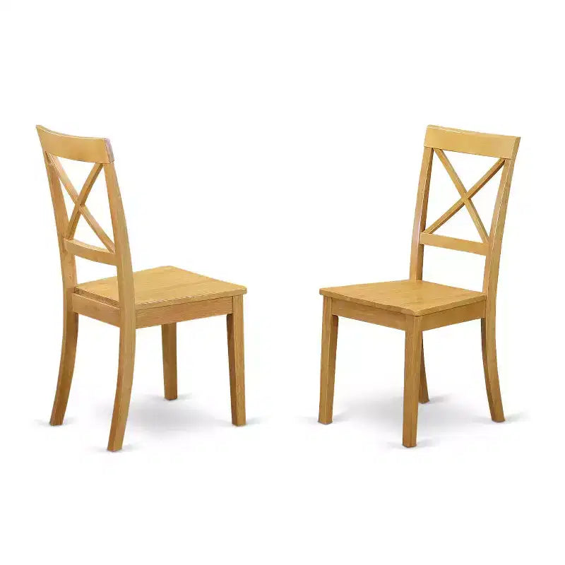 Ensemble de salle à manger 3 pièces – Table ronde avec 2 chaises de salle à manger en bois – Ensemble de cuisine finition chêne