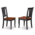 HomeStock 5-Piece Black and Cherry Finish Solid Wood Top Dining table with 4 Chairs with Slat Back