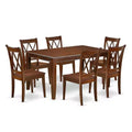 Mid-Century Dining Set - 7Pc Rectangular Table & 6 Chairs - Modern Retro Design