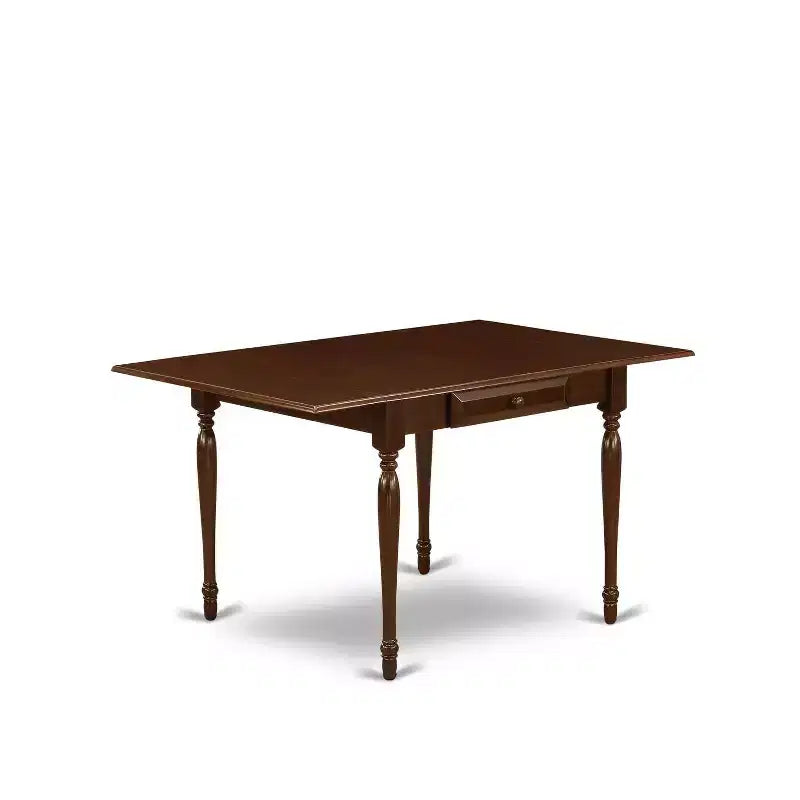 Ensemble table à manger 3 pièces HomeStock avec plateau en bois massif finition acajou