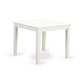 HomeStock 3-Pc Linen White Finish Square Solid Wood Top Dining Table Set