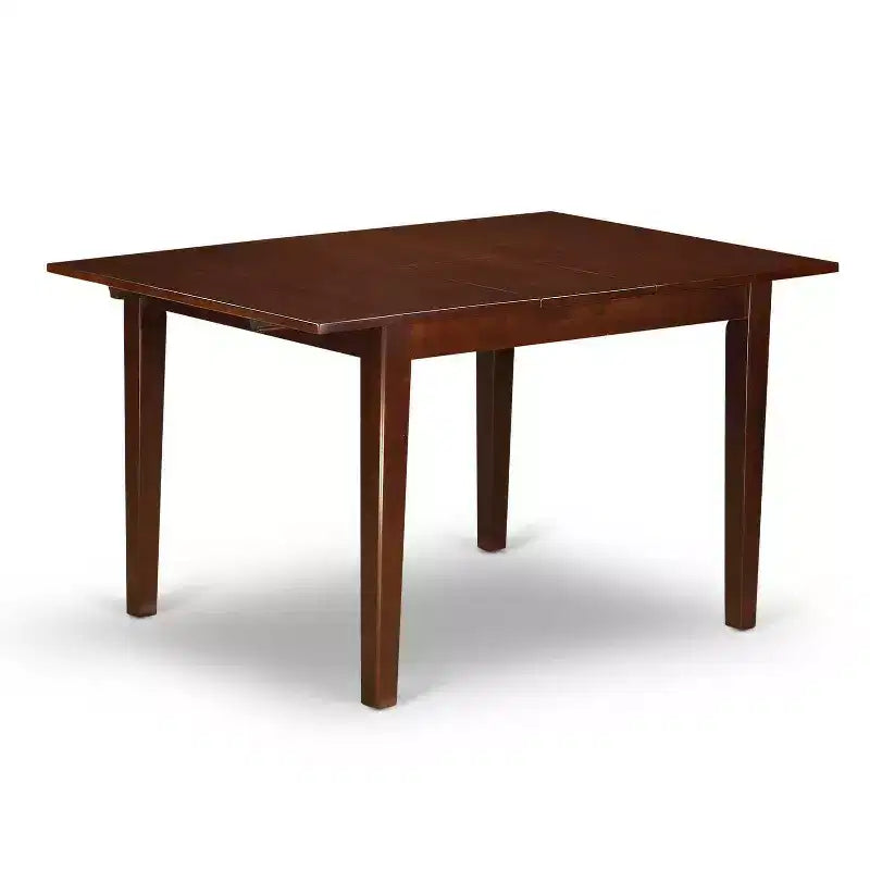 Ensemble table et chaises de cuisine pour 4 personnes - 5 pièces - Table rectangulaire avec rallonge portefeuille - Chaises en tissu lin
