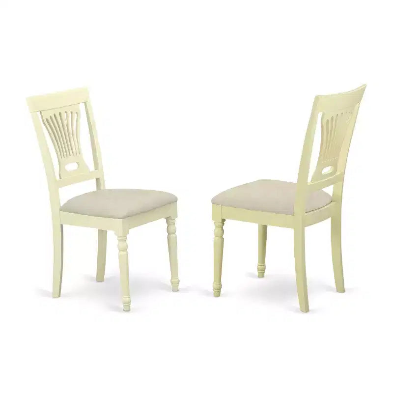Ensemble table à manger 5 pièces HomeStock en bois massif finition cerisier et crème avec 4 chaises