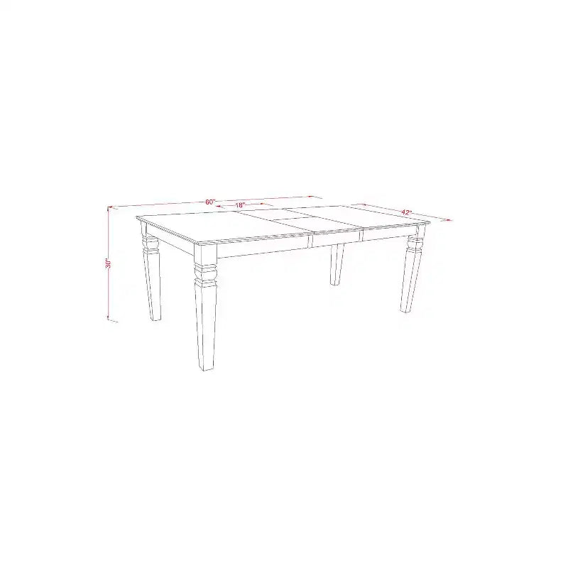 Ensemble table à manger 5 pièces HomeStock en bois massif finition cerisier et crème avec 4 chaises