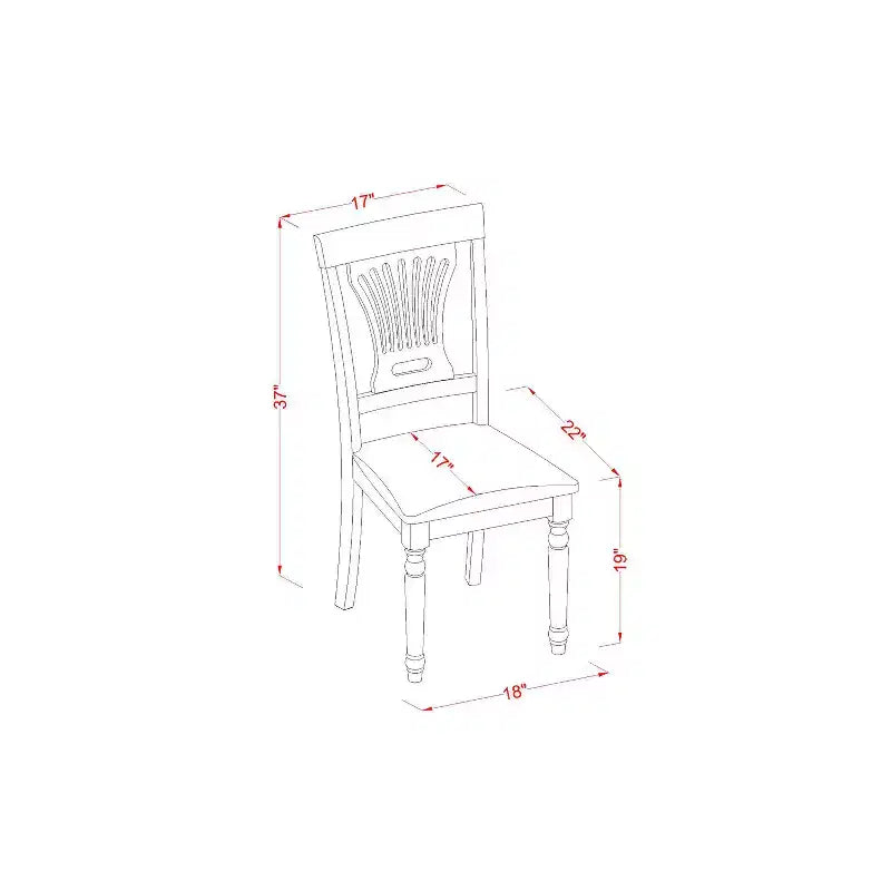 Ensemble table à manger 5 pièces HomeStock en bois massif finition cerisier et crème avec 4 chaises