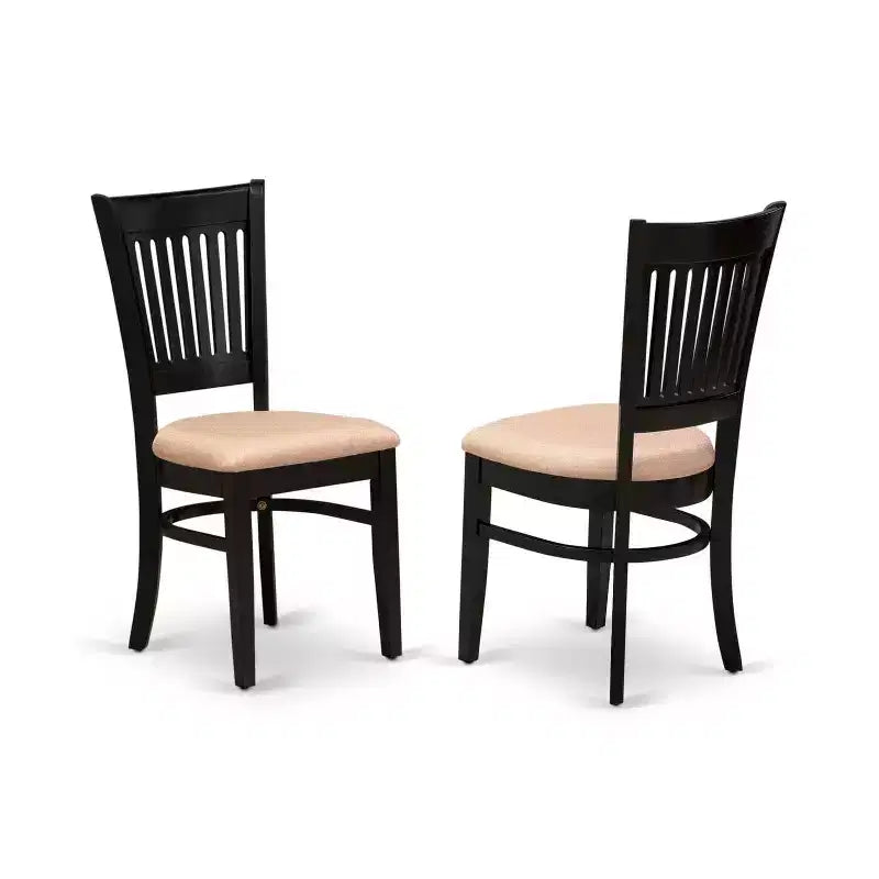 Ensemble de salle à manger 3 pièces HomeStock avec plateau rectangulaire en bois massif noir et rallonge papillon