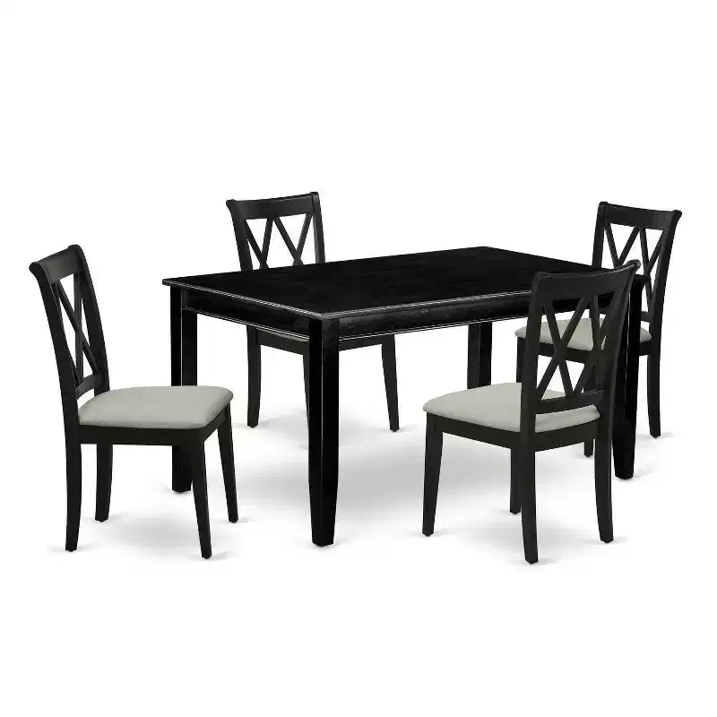 Southwestern Dining Set - 5 Piece Table & Chair Set - Black Finish - Kitchen Dinette