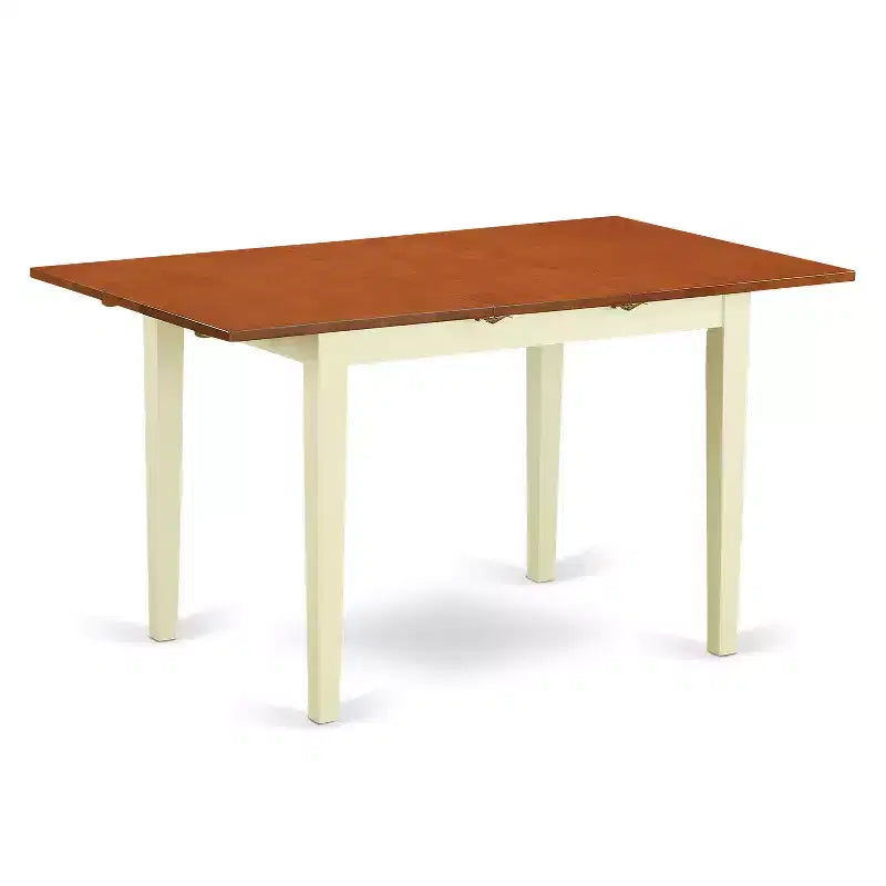 Dining Table Set 5 Piece - Rectangle Table with Butterfly Leaf & 4 Chairs - Kitchen Dinette Set