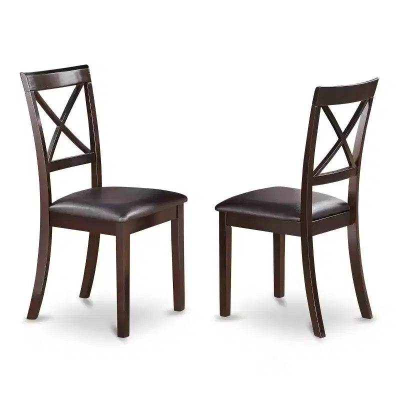 Ensemble de salle à manger 7 pièces - Table de cuisine à pied central et chaises en similicuir - 107x183 cm