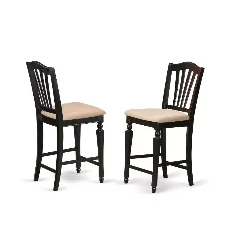 Ensemble de salle à manger hauteur comptoir - Table de bistrot et 2 chaises - Ensemble de cuisine - 36x36 pouces - Fini cerisier noir