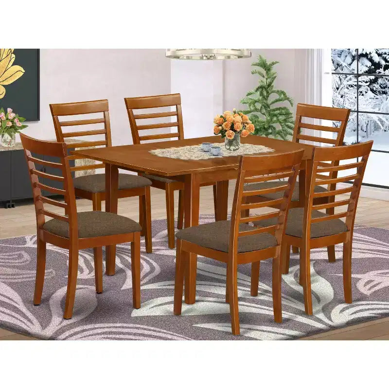 Ensemble de salle à manger - Petite table de cuisine avec 4 chaises - Style campagnard