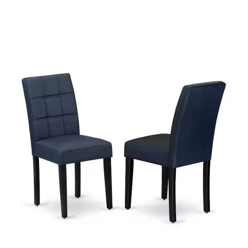 Ensemble Table à Manger Ronde avec 2 Chaises - Ensemble Table de Cuisine, Noir et Bleu Marine