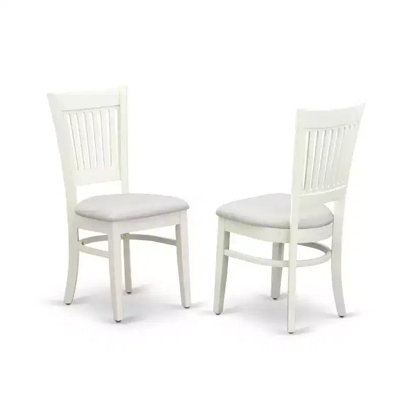 Ensemble de salle à manger du milieu du siècle avec 4 chaises - Ensemble de cuisine bohème - Finition blanc lin