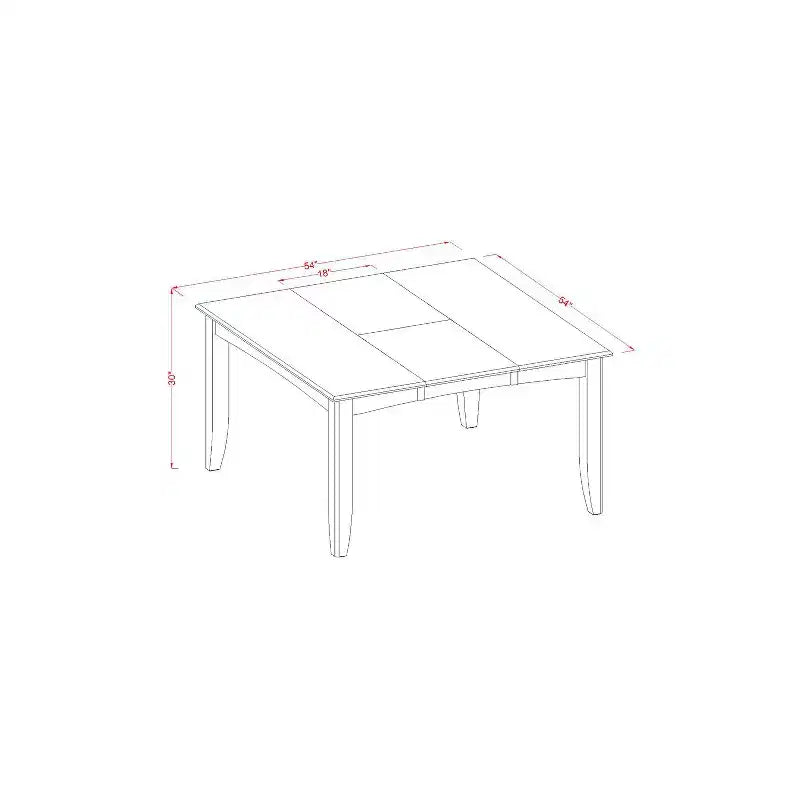 HomeStock Ensemble de salle à manger 6 pièces avec table carrée à plateau en bois massif noir et cerisier, 1 banc et 4 chaises