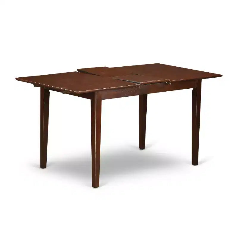 HomeStock 5-Piece Rectangle Mahogany Finish Solid Wood Top Dining table with 4 Chairs