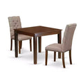 HomeStock 3-Piece Mahogany Finish Rectangular Solid Wood Top Dining Table Set