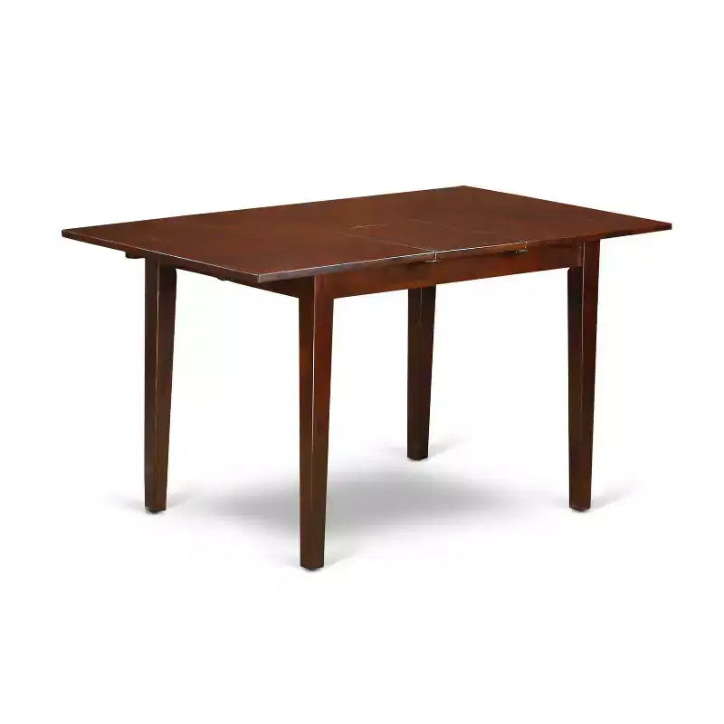 Ensemble de salle à manger vintage - 2 chaises en tissu et table à rallonge - fini acajou