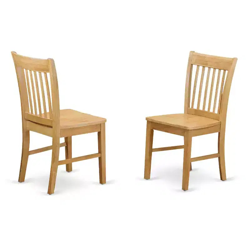 Ensemble de salle à manger 3 pièces HomeStock avec plateau en bois massif finition chêne brun naturel et table à rallonge