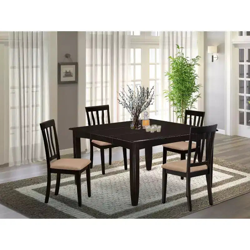 Ensemble table de salle à manger - Table de cuisine de 137 cm avec 8 chaises - Finition cappuccino - Design moderne