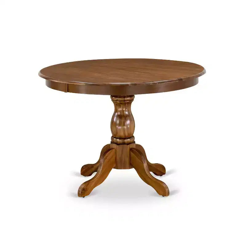 Ensemble de salle à manger 3 pièces en bois massif finition acacia et noyer – Dessus capitonné – Pour 4 personnes