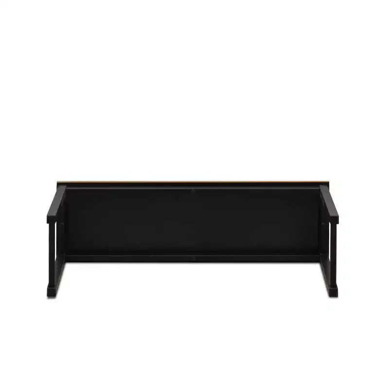 Ensemble de salle à manger 3 pièces HomeStock avec plateau stratifié en bois massif, finition noire et marron - 1 table et 2 bancs en revêtement en poudre