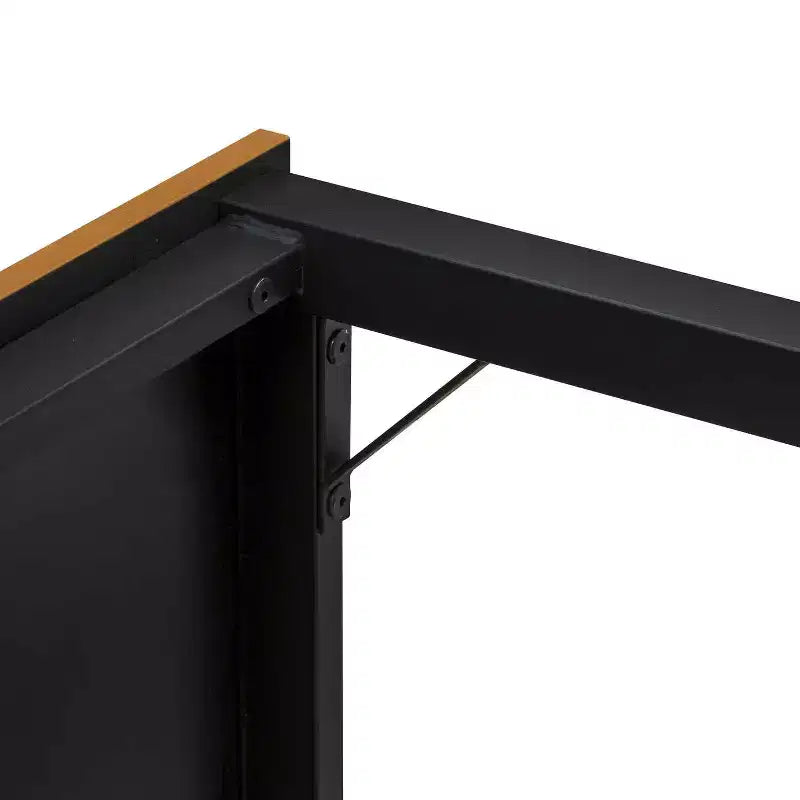 Ensemble de salle à manger 3 pièces HomeStock avec plateau stratifié en bois massif, finition noire et marron - 1 table et 2 bancs en revêtement en poudre