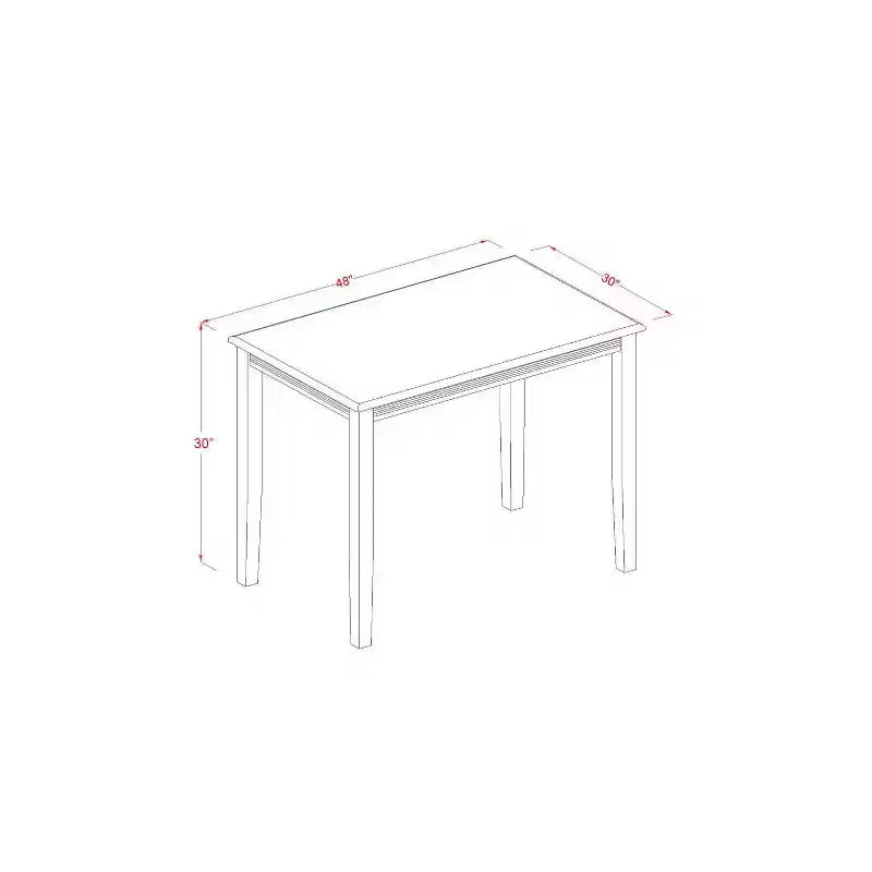 Ensemble de salle à manger 3 pièces HomeStock avec table rectangulaire à plateau en bois massif au fini noyer antique