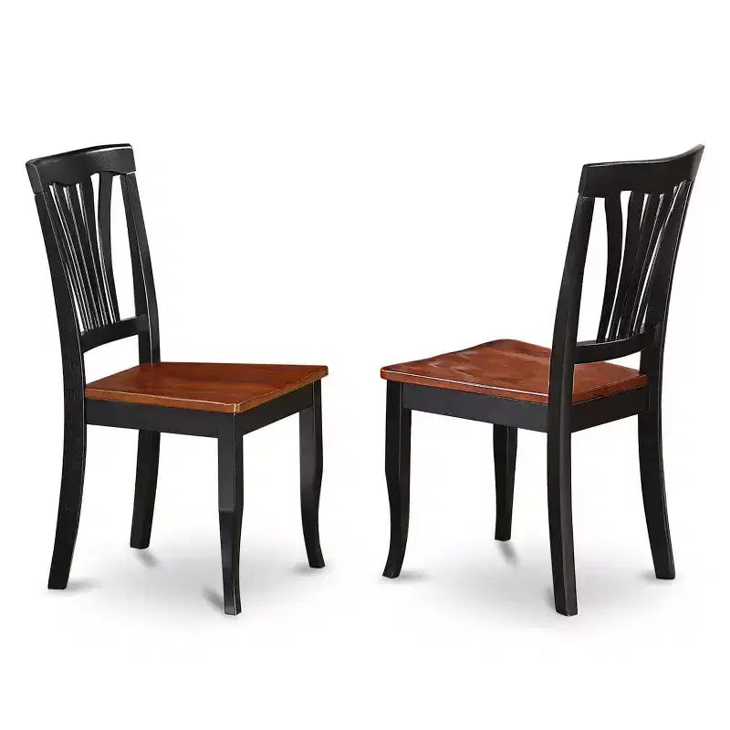 Ensemble de salle à manger 3 pièces HomeStock, table en bois massif à finition noire et cerise