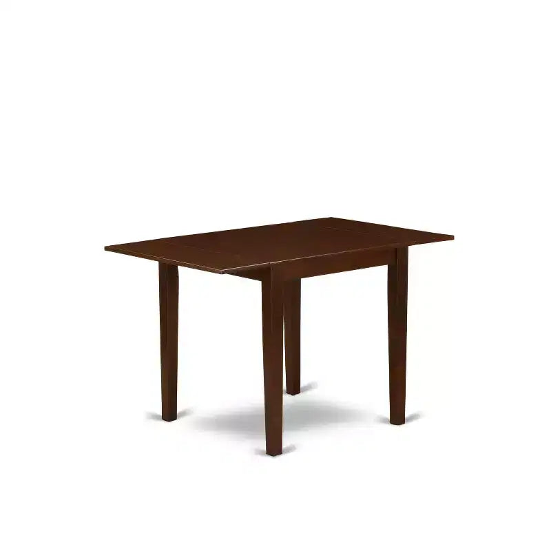 Ensemble de salle à manger rectangulaire 5 pièces en bois massif, plateau acajou, capitonné (4 places)