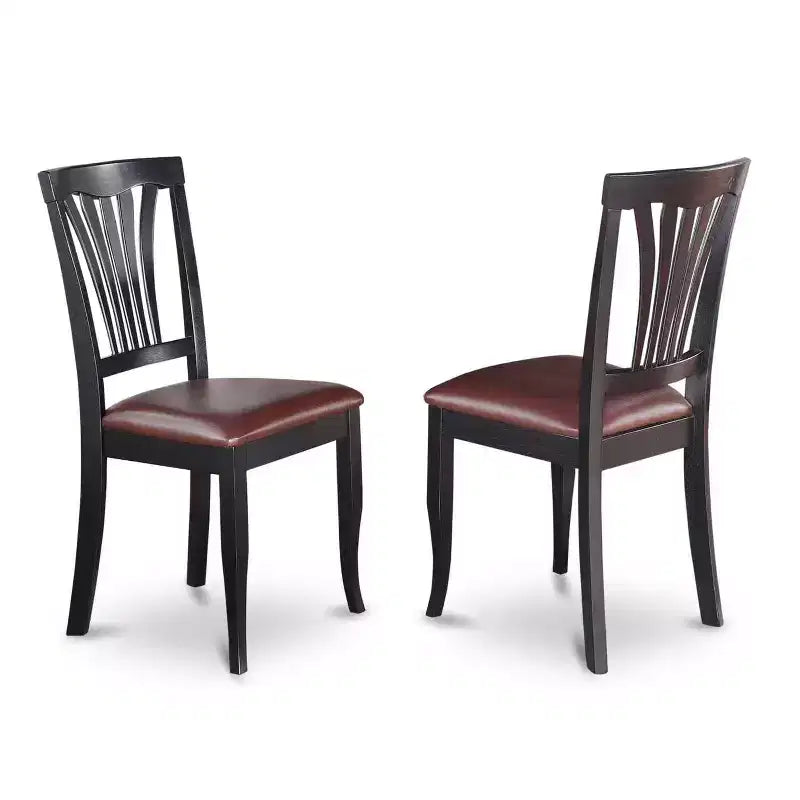 HomeStock 3-Piece Black and Cherry Finish Solid Wood Top - Dining Room Set - Seats-4