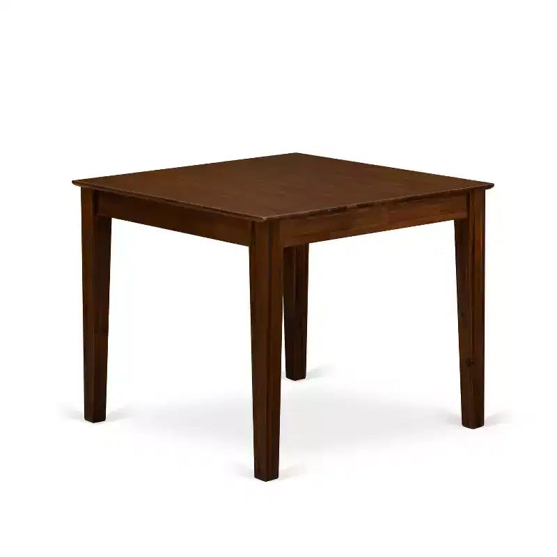 3-Piece Antique Walnut Finish Square Solid Wood Top Dining Table Set for Small Spaces