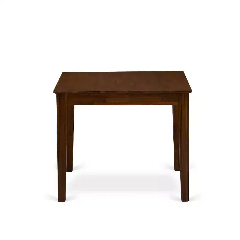 Ensemble de salle à manger 3 pièces carré en bois massif finition noyer antique pour petits espaces
