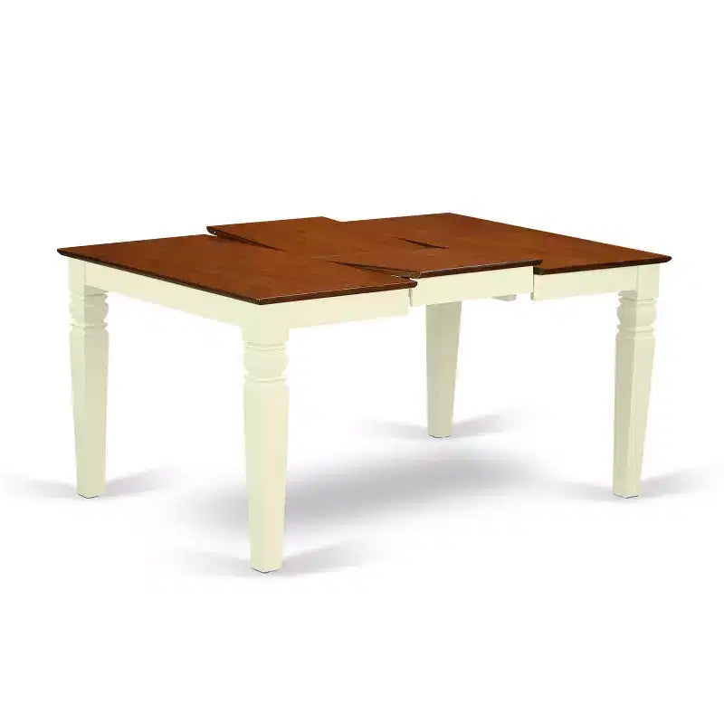 Ensemble de salle à manger rectangulaire - Table et 6 chaises - Table de 42/60 pouces avec rallonge - Dossier en X double